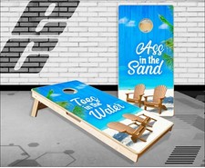 Beach Scene Toes in the Water Cornhole Boards Bean Bag Toss Game