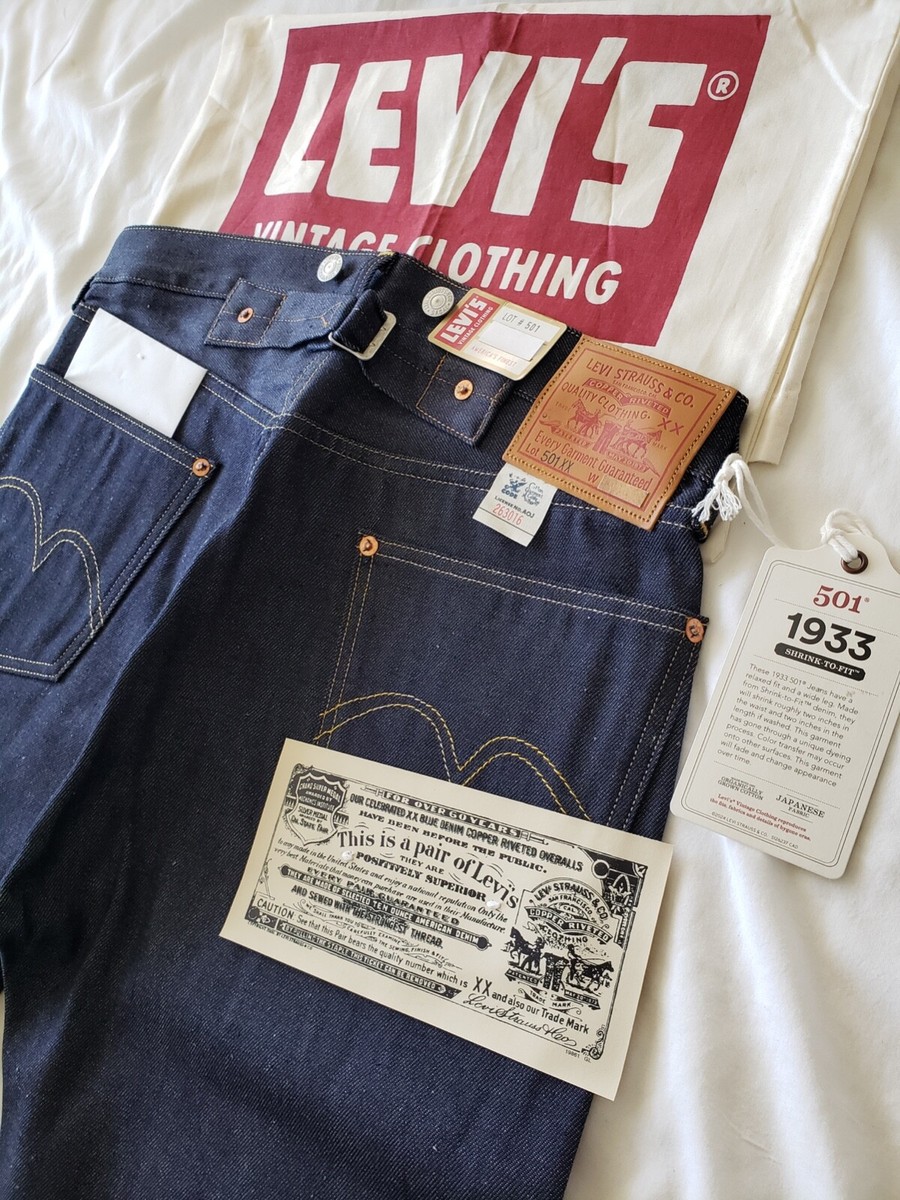 LEVI'S 1933 501 xx LVC Vintage Clothing Selvedge 1937 1947 Men's