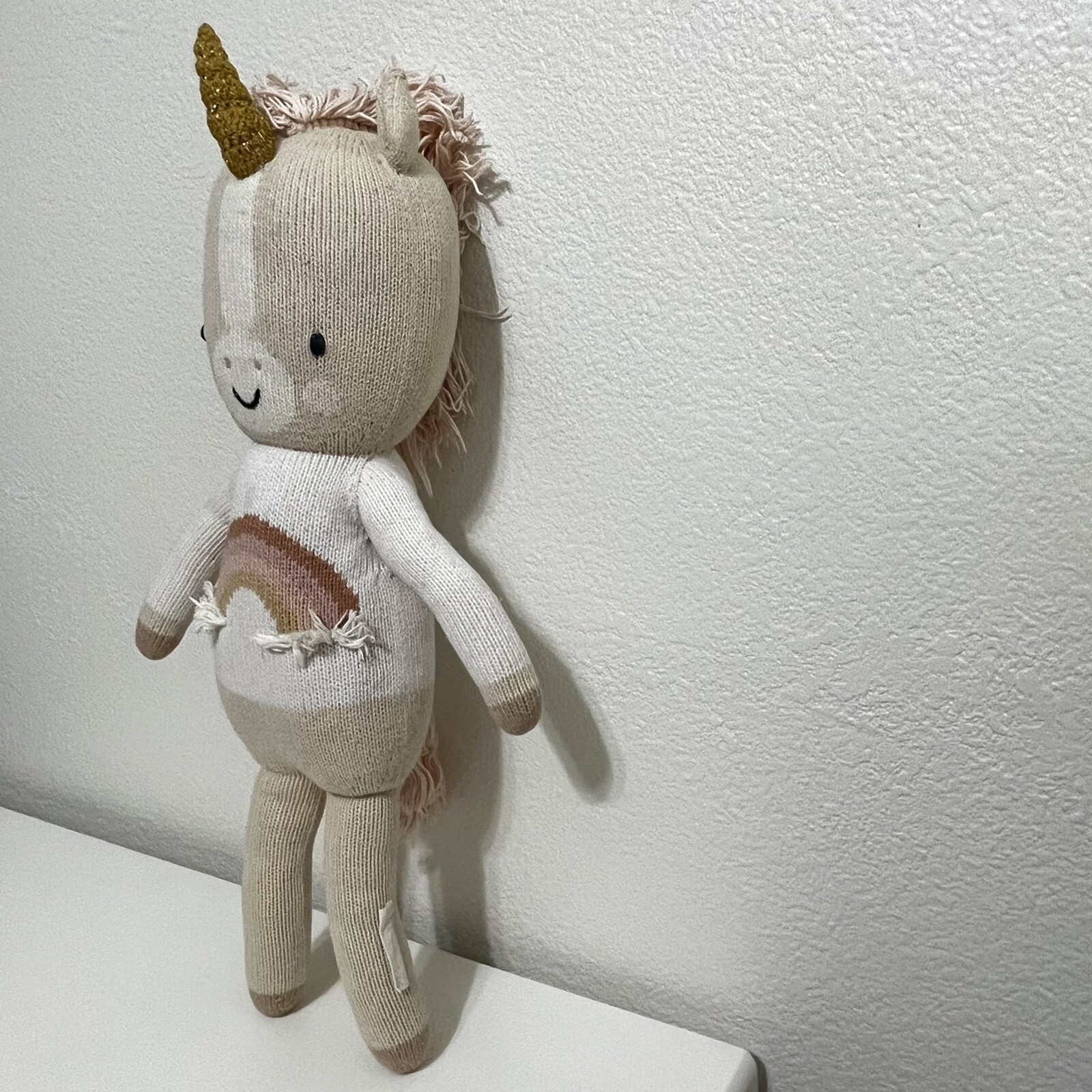 Cuddle + Kind Zara the Unicorn Plush Knit Handmade Doll Stuffed Animal 20" thumbnail 7