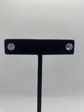 Surgical Steel Cubic Zirconia Round Stone Stud Earrings Womens Teens Classic