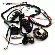 9pcs/Lot Wiring Harness Wire Loom Electrics Stator Coil CDI For ATV Quad Bikes