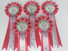 Personalised Horse Rosettes 1-Tier Pony Party Rosettes x 5 Choose Colour