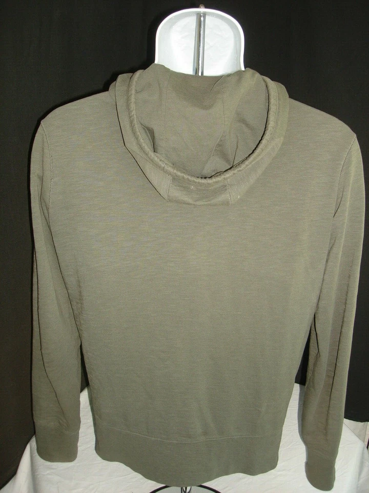 JOHN VARVATOS STAR U.S.A. VERDE MILITAR 100% ALGODÓN CREMALLERA COMPLETA SUDADERA CON CAPUCHA PARA HOMBRE TALLA S Foto 4 de 4