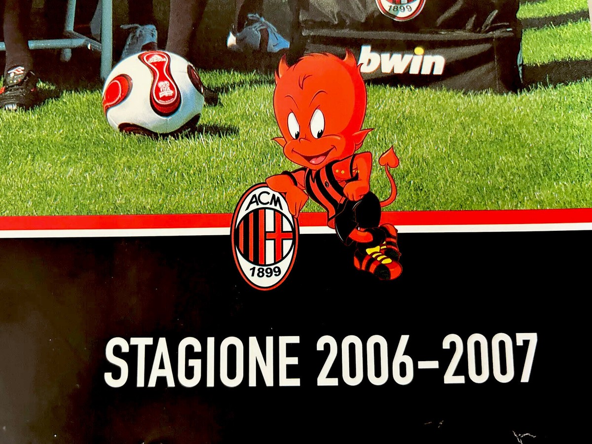 Vintage AC MILAN 2006-2007 Team Photo Poster Champions League