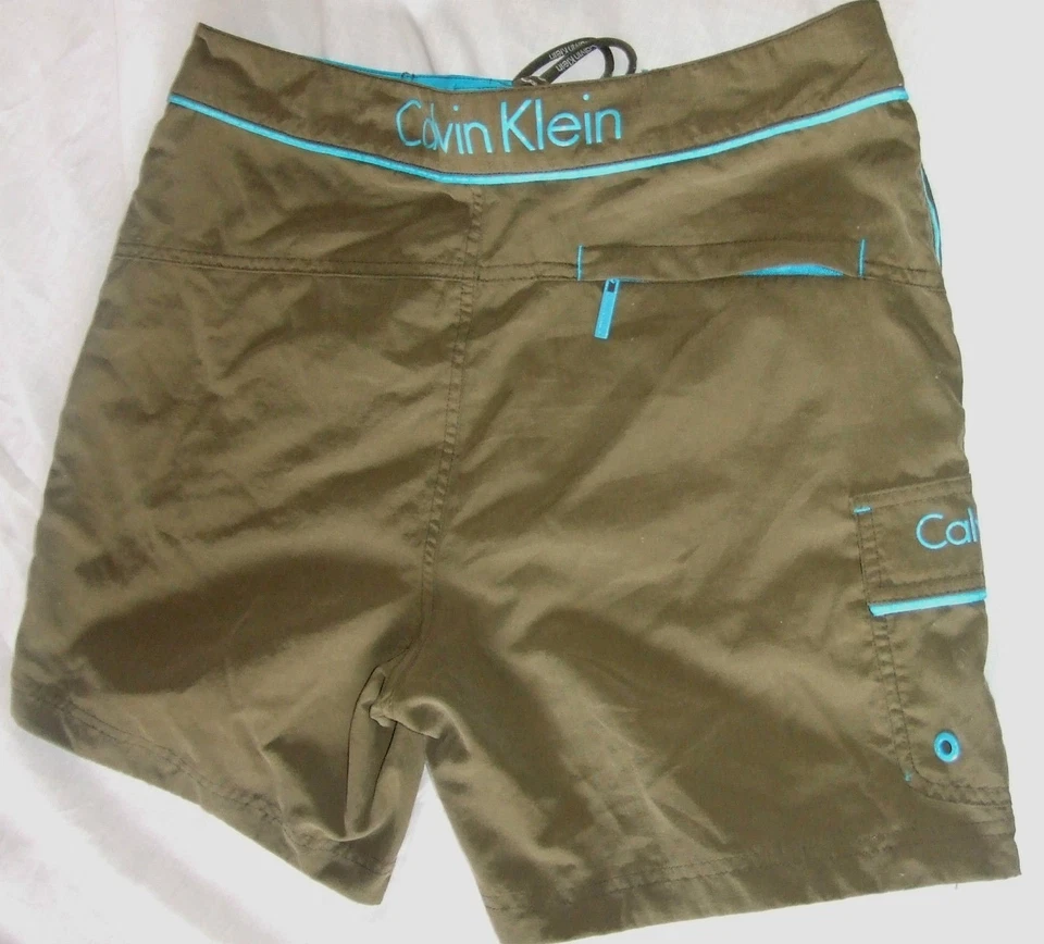 CALVIN KLEIN SHORT DE BAIN HOMME TAILLE S KAKI - Photo 4/4