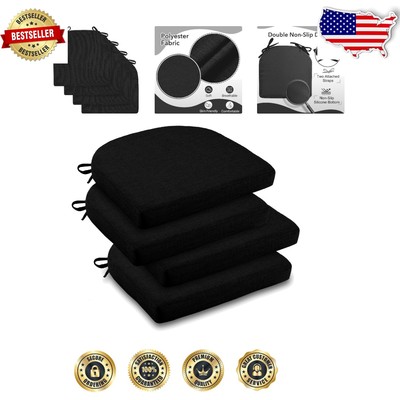 Durable Indoor Memory Foam Chair Cushions, Non-Slip & Easy Care, 16''x16'', 4 Pack