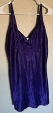Erika Taylor Intimates Nightgown Chemise Nightie Women's Sz S Vtg Purple Satin