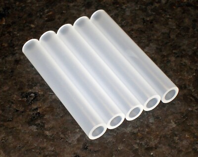 Qty 5 Rigid Polypropylene Tubing, 3/8'' OD x 1/4'' ID x 2.5'' L, Plastic Tube Pipe