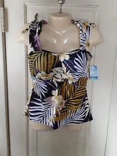 Island Waves Woman's Padded Tankini Top Size Medium   NEW WITH TAGS