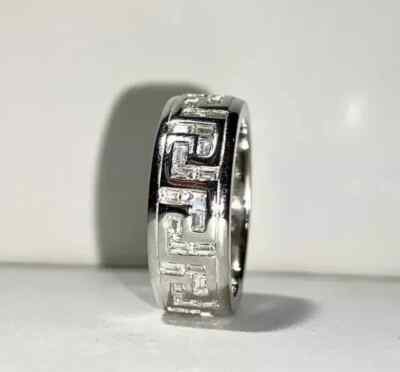 2.23Ct Baguette Cut Lab Created Diamond 14K White Gold Plated Men's Band Ring