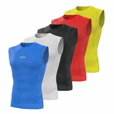 FDX Herren ärmellos cool Mesh Basisschicht leicht Laufen Fitness Radfahren Top
