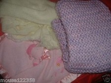 Handmade Crochet Baby Quilt or Blanket shawl  Pink
