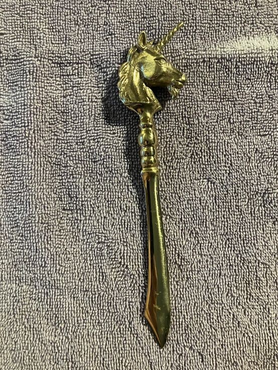 Vintage Brass Unicorn Letter Opener eBay