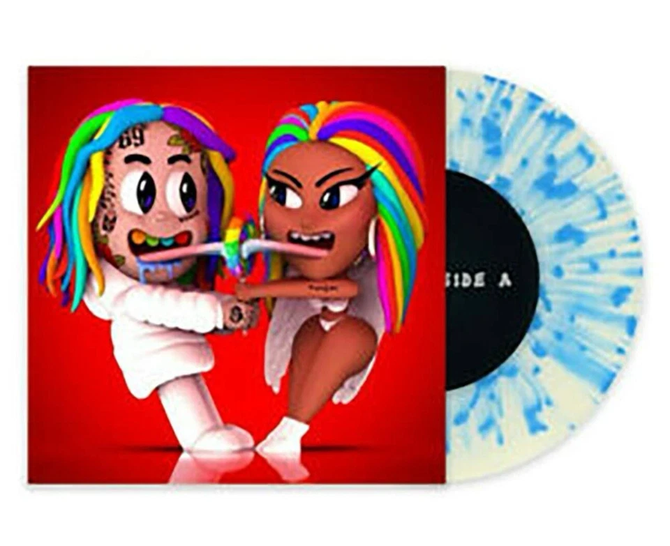 6ix9ine Nicki Minaj ‘Trollz’ 7 inch Vinyl White & Blue Splatter ~ 1 of 600 Made! - Image 4 of 4