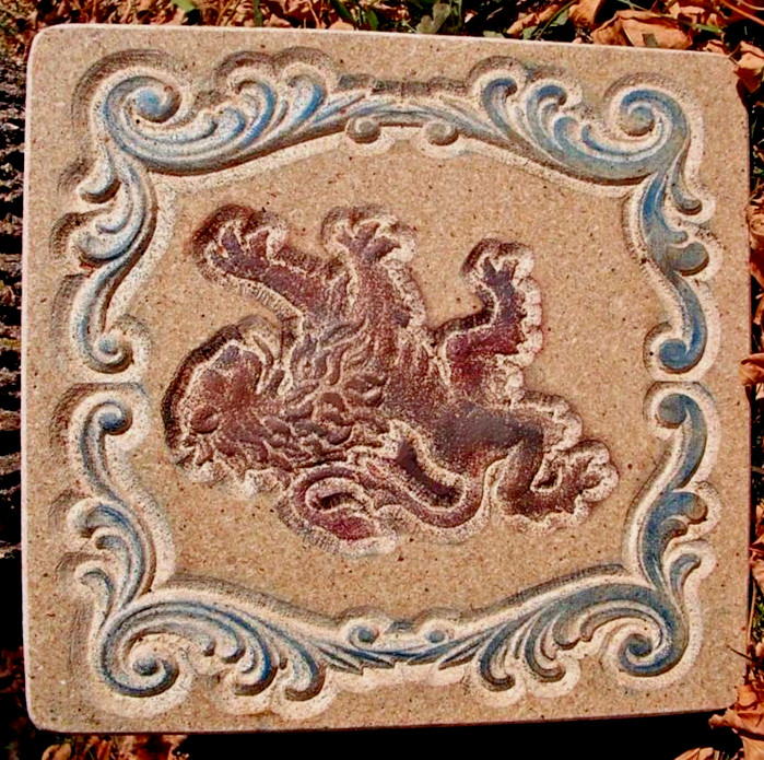 Medieval lion mold plaster cement ABS plastic mould facing left 11" x 10" x 3/4"