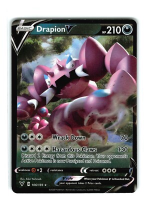 Pokémon TCG Drapion V Vivid Voltage 106/185 Regular Ultra Rare NM