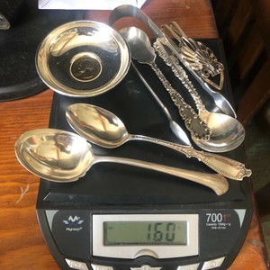 Chippendale Sterling Silver Spoon, Tongs, Coin Bowl Lot 160 Grams No Reserve