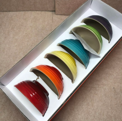 Le Creuset Bowl set of 6 Mini Bowls Rainbow Stoneware Coffret
