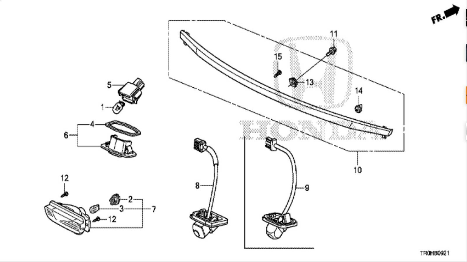 GENUINE OEM SI REAR DIFFUSER + BRAKE LIGHT FOR HONDA CIVIC SEDAN FB