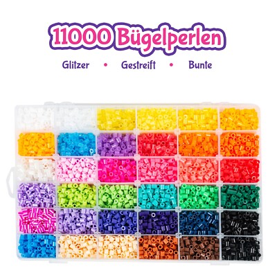 Bügelperlen Set 1.200 Teile - Glitzer & Nachtleuchtend Mit Steckplatte Für Kinder