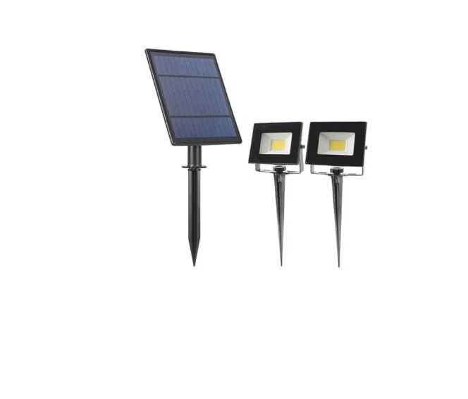 Gardenglo 500lm solar powered twin flood lights deals