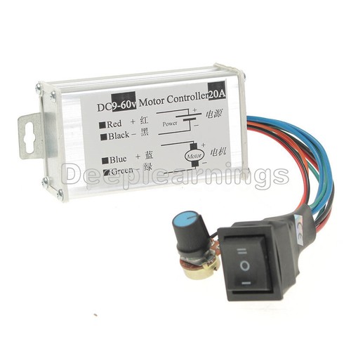 12V 24V 20A Max PWM DC Motor Stepless Variable Speed Controller 25kHz Switch New - Picture 4 of 13
