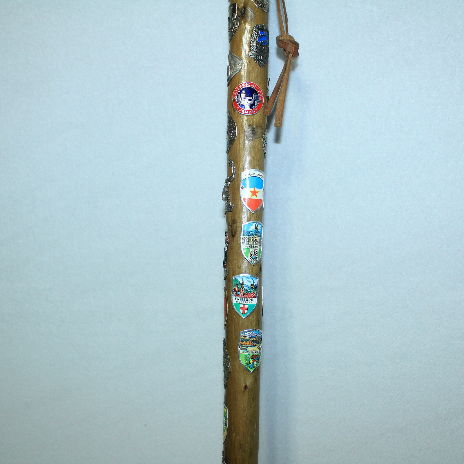 VTG German Ice Walking Stick Wanderstock With 37 EUROPEAN