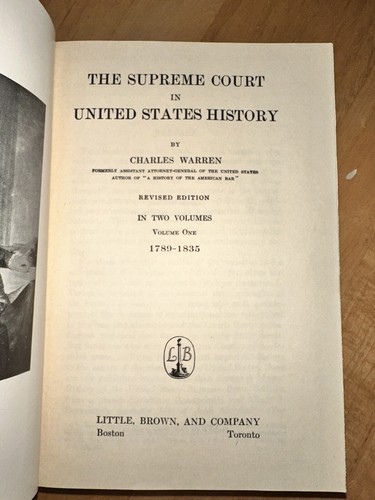 Vintage Book The Supreme Court in United States History Warren 1926 - Picture 2 of 9