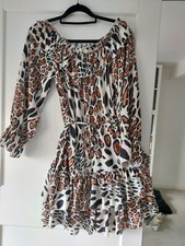 Ladies Animal Print Off Shoulder Dress 16-18
