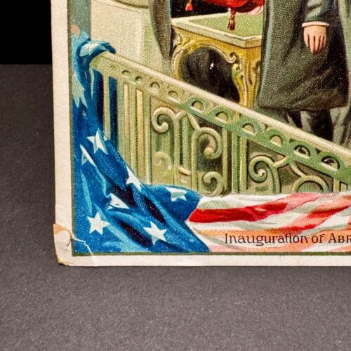 ABRAHAM LINCOLN Patriotic Postcard INAUGURATION Tuck Birthday Series 1910's - Picture 2 of 3