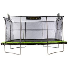 JumpKing 10' x 15' Trampoline with 2 Basketball Hoops, Court Print LED Lights