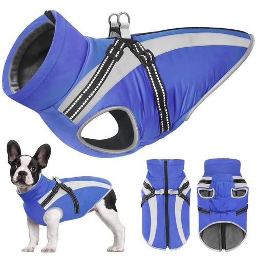 Warm Dog Coats Vest, Waterproof Dogs Jacket Reflective Fleece Pet Winter Cold...