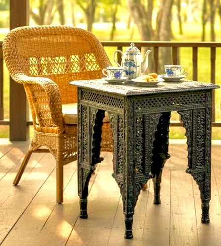 Rare 1880's Liberty & Co. Moorish Mashrabiya Carved Fretwork Rosewood Tea Table