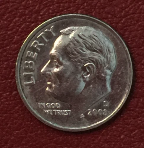 2008-D Roosevelt Dime — photo from the most recent tracked eBay sale
