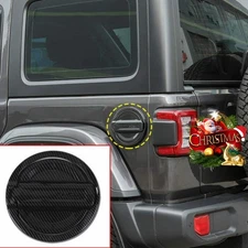 Carbon Fiber Fuel Door Tank Gas Cap Cover Trim for Jeep Wrangler JL Accessories