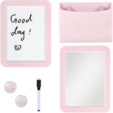 Pink Locker Accessories for Girls with Magnetic whiteboard, Locker Mirror and Pe