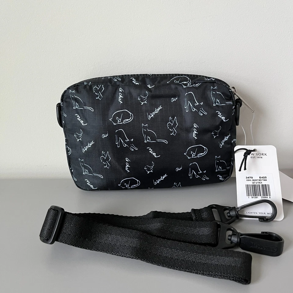 LeSportsac Cat & Finch Candace 可调式斜挎包/皮带包 全新带标签 — 第 2/3 张图片