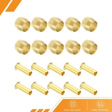 40 x Brass Compression Sleeves Ferrules for 1/4" OD Hose Tube