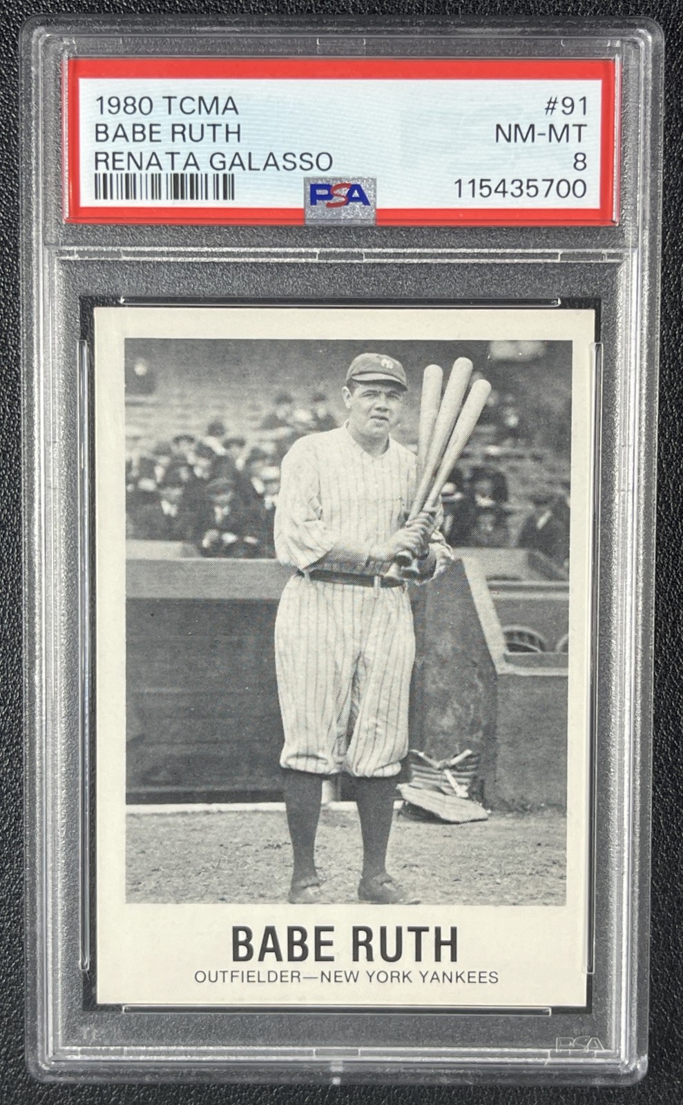 BABE RUTH PSA 8 1980 TCMA BASEBALL #91 RENATA GALASSO 5700