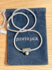 Judith Jack Pendant Mesh Necklace Slide 925 Sterling Marcasite Pearl 9.56g — photo 5