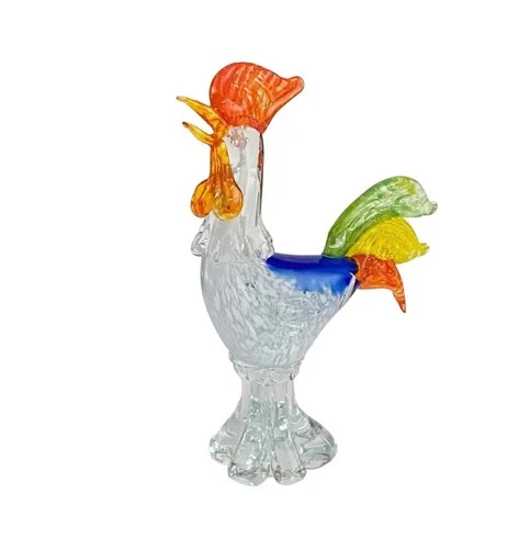 Vintage ART GLASS MURANO 12"  ROOSTER Sculpture
