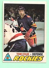 (1) TOM EDUR  1977-78 O-PEE-CHEE # 169 ROCKIES ROOKIE EX/EX+  CARD  (M9800). rookie card picture