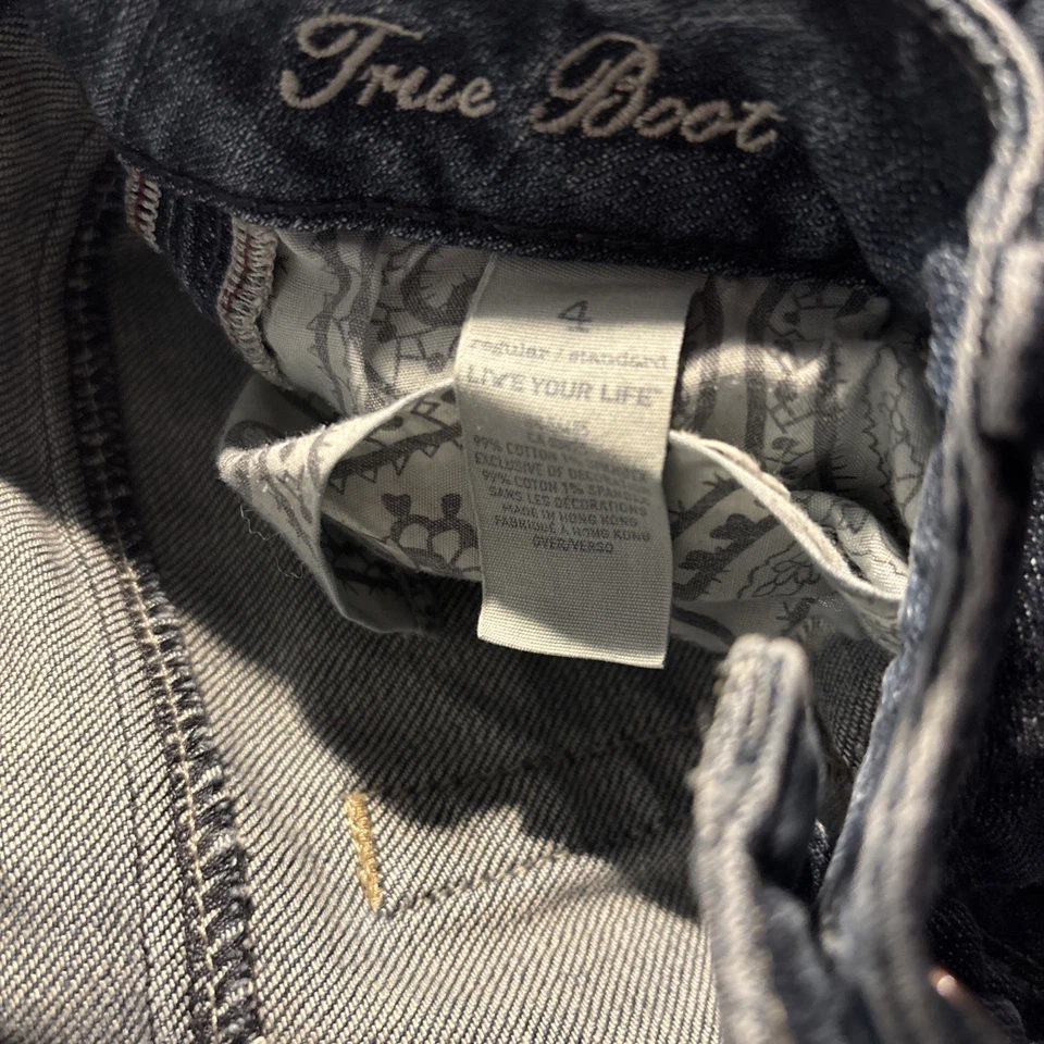 American Eagle True Bootcut Jeans Size 4 Low Rise Dark Wash Denim 97% Cotton - Image 3 of 4