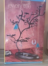 Jewelry Tree branches leaves Abstract Boho Modern + Ring Tray base bronze-color