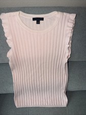 ANN TAYLOR The Loft Beige Ribbed Sweater Pale Pink Color, Large