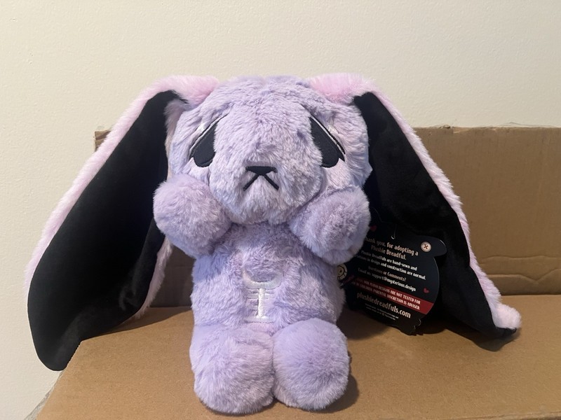 Plushie Dreadfuls Lavender Anxiety Bunny Plush Stuffed Animal NWT with Bag