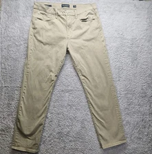 Lucky Brand Mens Tan 121 Slim Straight Leg Jeans 36×30 Casual Neutral Khaki