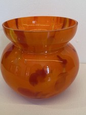 Mid Twentieth Century Orange Glass Vase