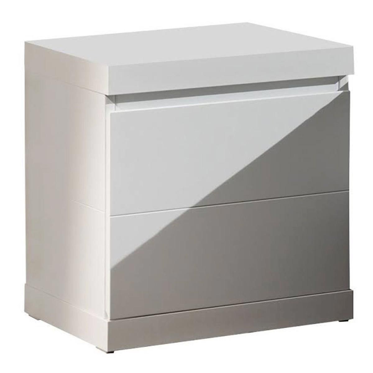 Table de chevet enfant Lara en bois blanc de 55cm aux finitions soignées