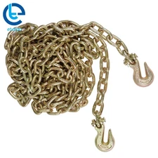 1PC 3/8" Truck Tow Chain G70 20' Tie Down Binder With Grade 70 Hooks New